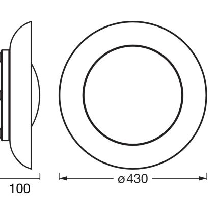Osram - LED stmievateľné stropné svietidlo ORBIS PLATE LED/35W/230V pr. 43 cm oranžová/čierna