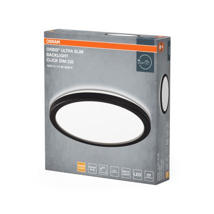 Osram - stlmiteľné LED stropné svietidlo ORBIS ULTRA SLIM LED/15W/230V 3000K pr. 23,5 cm čierne