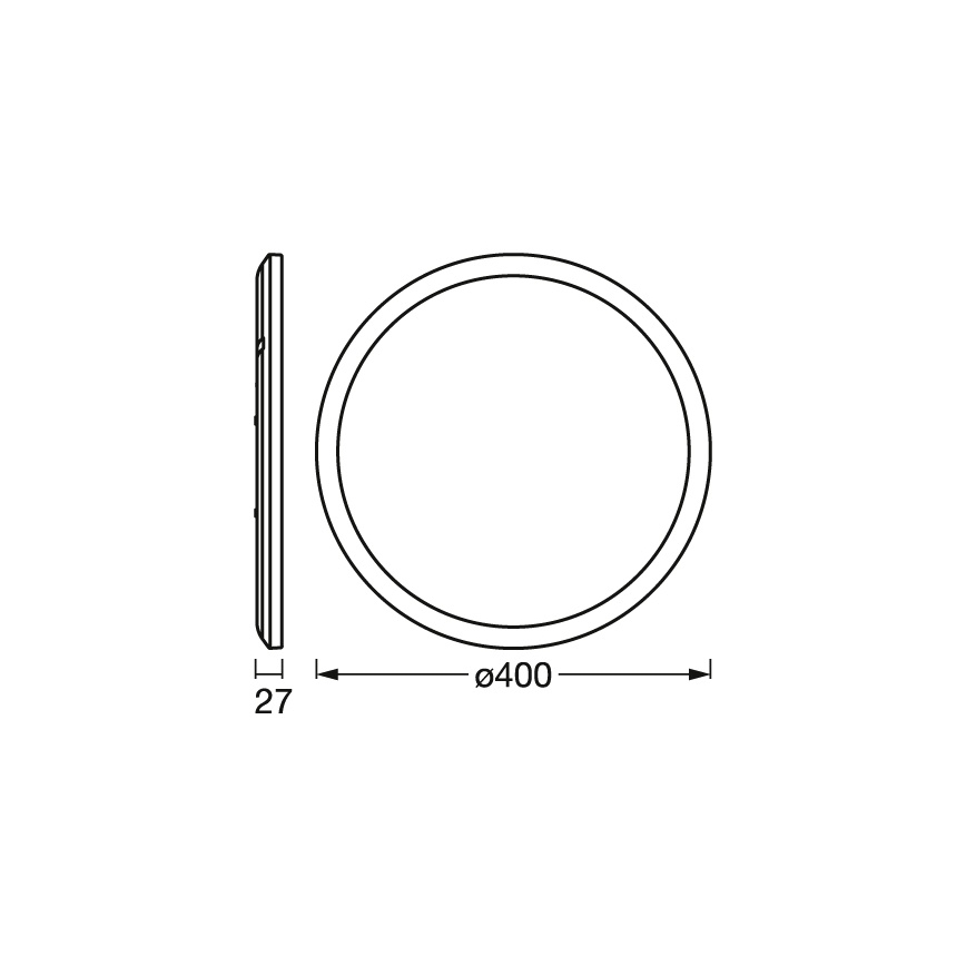 Osram - LED stmievateľné stropné svietidlo ORBIS ULTRA SLIM LED/22W/230V 3000K priemer 40 cm čierne