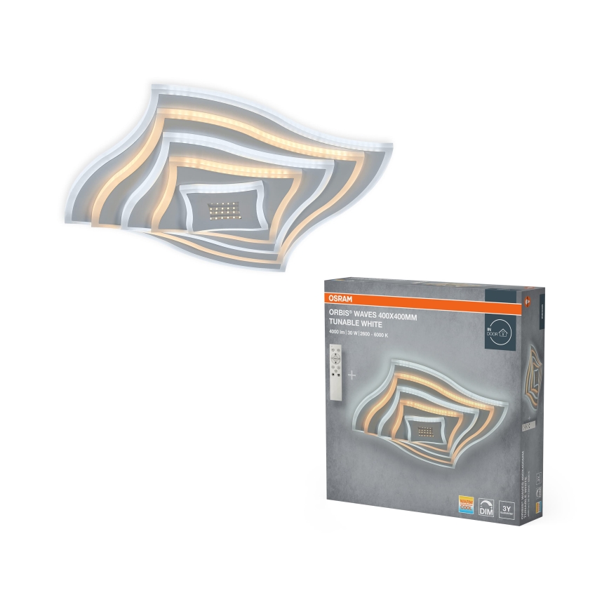 Osram - LED Stmievateľné stropné svietidlo ORBIS WAVES LED/30W/230V 2600-6000K 40x40 cm biela + diaľkové ovládanie