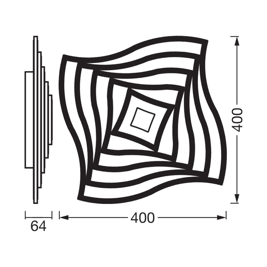 Osram - LED Stmievateľné stropné svietidlo ORBIS WAVES LED/30W/230V 2600-6000K 40x40 cm biela + diaľkové ovládanie