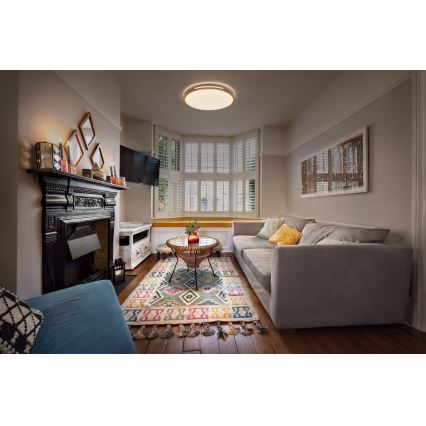 Osram - LED stmievateľné stropné svietidlo ORBIS WOODBURRY LED/24W/230V pr. 39 cm béžová