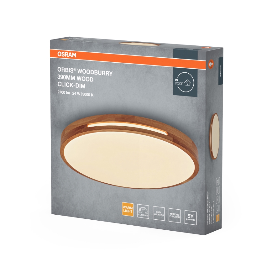 Osram - LED stmievateľné stropné svietidlo ORBIS WOODBURRY LED/24W/230V pr. 39 cm béžová
