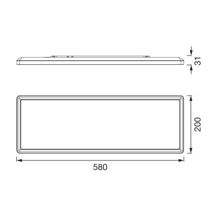 Osram - LED Stmievateľné kúpeľňové stropné svietidlo PLANON EASYFIX LED/24W/230V 2600-6000K 20x58 cm IP54 biela + diaľkové ovládanie