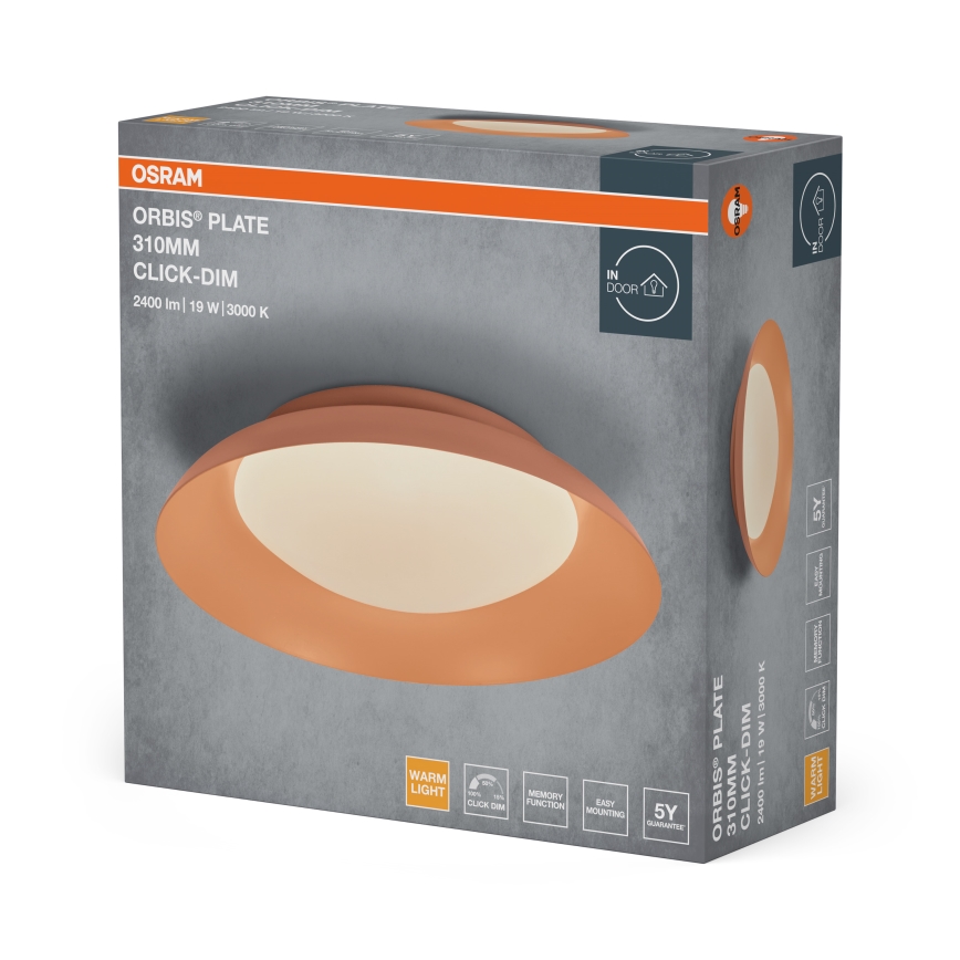 Osram - LED Stmievateľné stropné svietidlo PLATE LED/19W/230V pr. 31 cm ružová