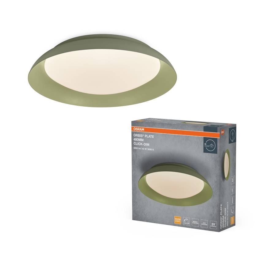 Osram - LED stmievateľné stropné svietidlo PLATE LED/45W/230V, priemer 48 cm, zelené