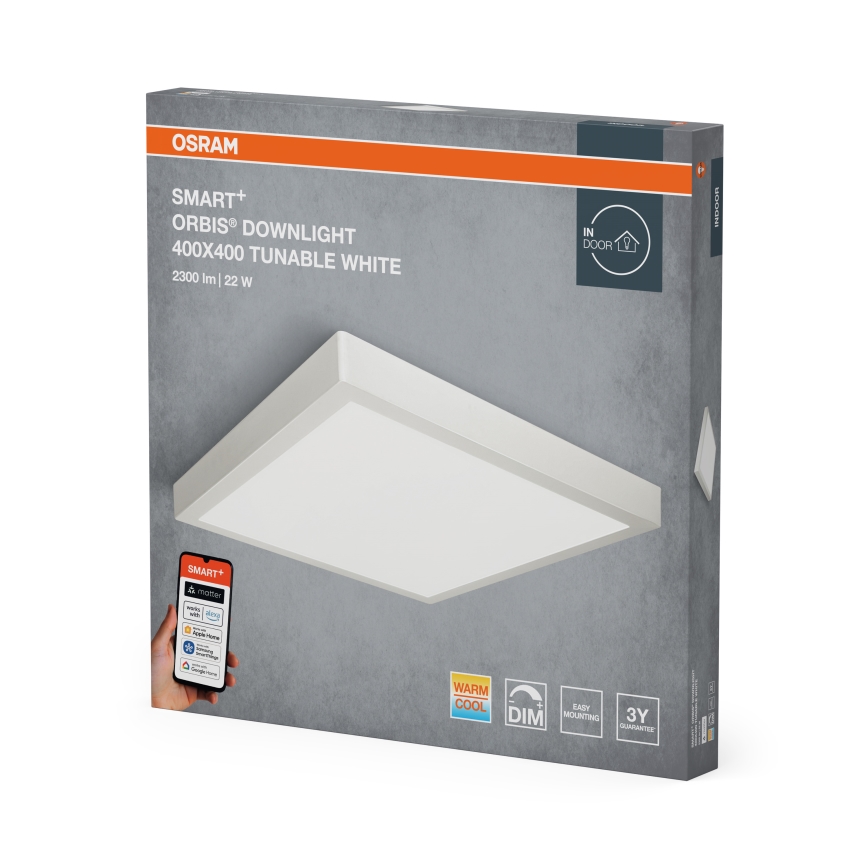 Osram - LED Stlmiteľné stropné svietidlo SMART+ DOWNLIGHT LED/22W/230V 40x40 cm 3000-6500K Wi-Fi