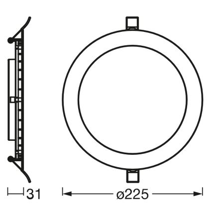 Osram - LED stmievateľné podhľadové svietidlo SMART+ DOWNLIGHT LED/22W/230V 3000-6500K Wi-Fi