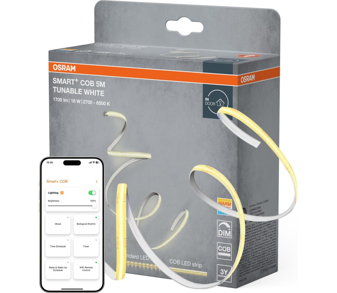 Osram - LED stmievateľný pás SMART+ COB 5m LED/18W/230V 2700-6500K Wi-Fi 4099854478475