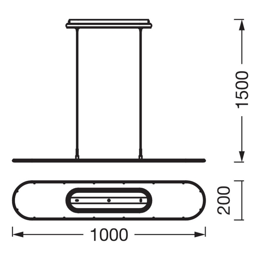 Osram - LED stmievateľný luster na lanku OFFICE LINE LED/57W/230V 4000K 100 cm CRI 90 biela