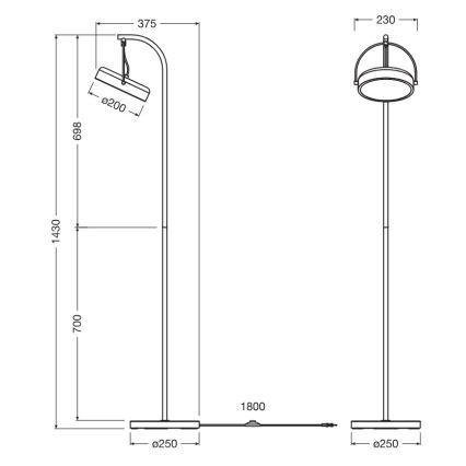 Osram - LED stojacia lampa DECOR PUCK LED/12W/230V CRI 90 čierna