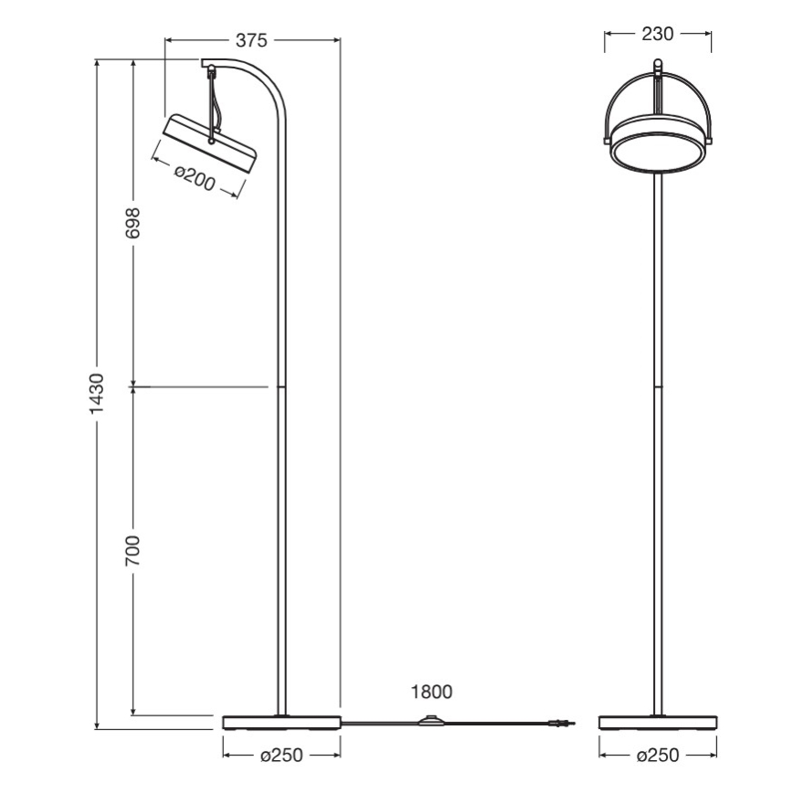 Osram - LED stojacia lampa DECOR PUCK LED/12W/230V CRI 90 čierna