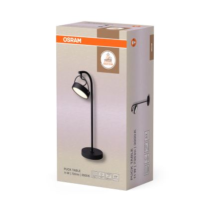 Osram - LED Stolná lampa DECOR PUCK LED/11W/230V CRI 90 čierna