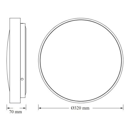 Osram - LED stropné svietidlo s čidlom súmraku CEILING LUXO LED/18W/230V, priemer 32 cm, zlaté