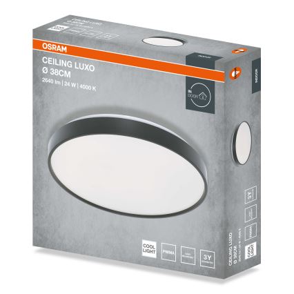 Osram - LED stropné svietidlo CEILING LUXO LED/24W/230V pr. 38 cm čierne