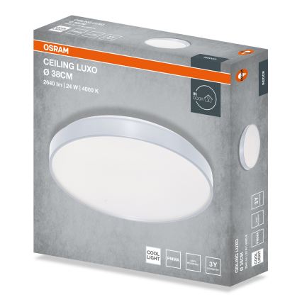 Osram - LED stropné svietidlo CEILING LUXO LED/24W/230V pr. 38 cm strieborné