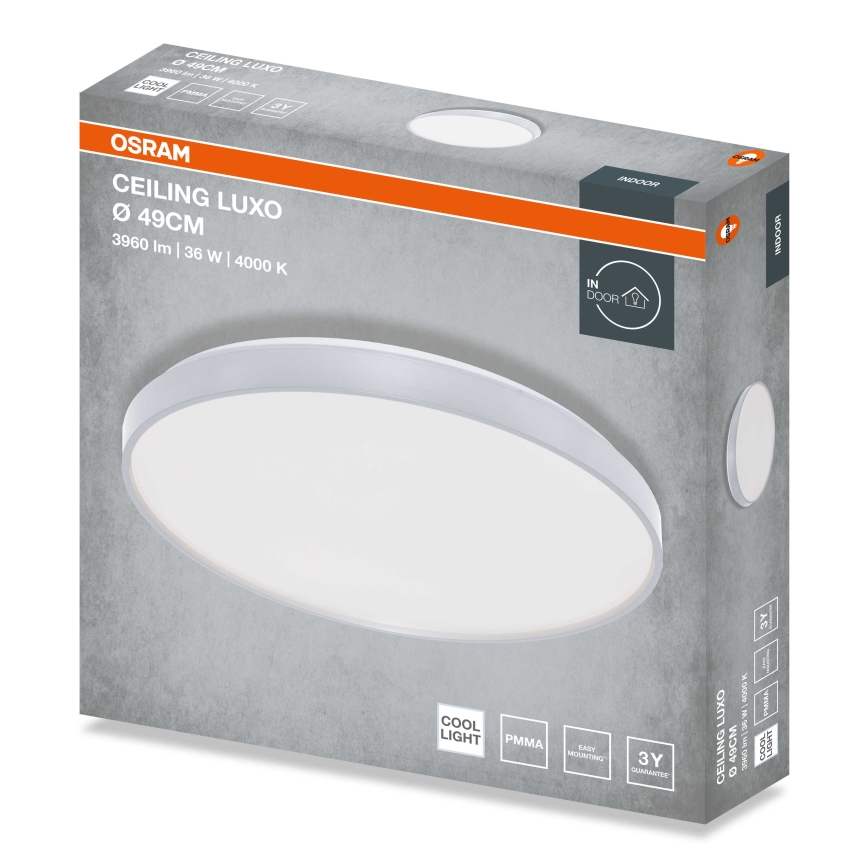 Osram - LED stropné svietidlo CEILING LUXO LED/36W/230V pr. 49 cm strieborná