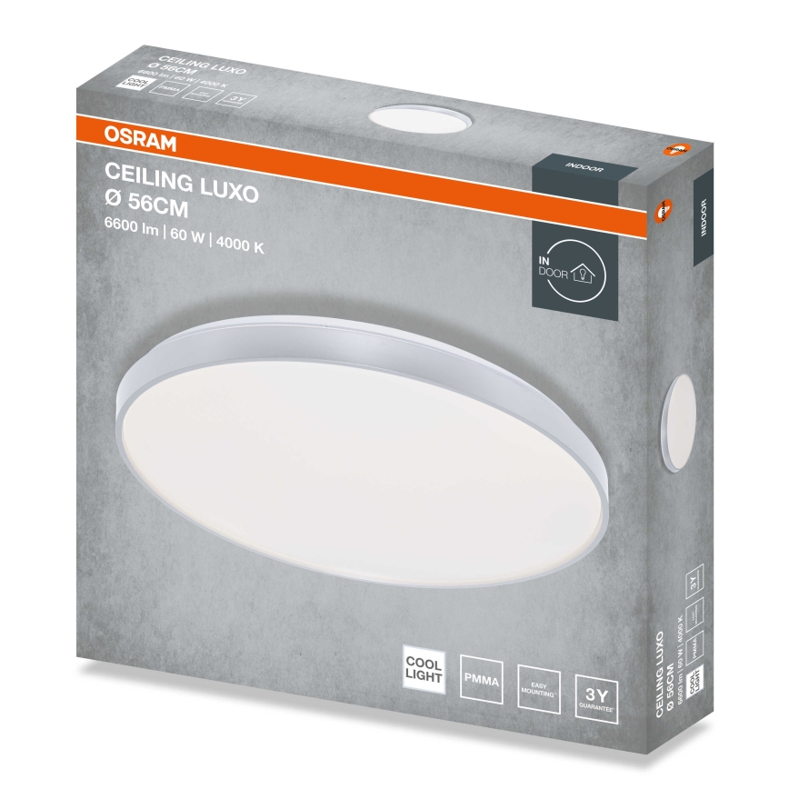 Osram - LED Stropné svietidlo CEILING LUXO LED/60W/230V pr. 56 cm strieborná