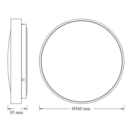 Osram - LED stropné svietidlo CEILING LUXO LED/60W/230V priemer 56 cm biele