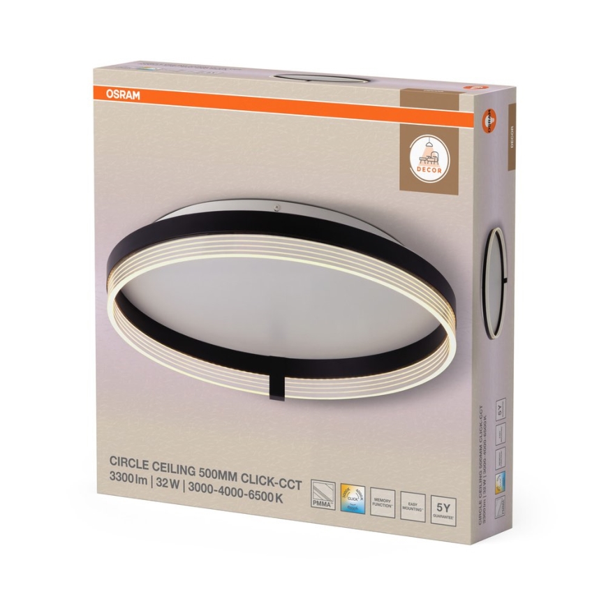 Osram - LED stropné svietidlo DECOR CIRCLE LED/32W/230V 3000/4000/6500K pr. 50 cm čierna/biela