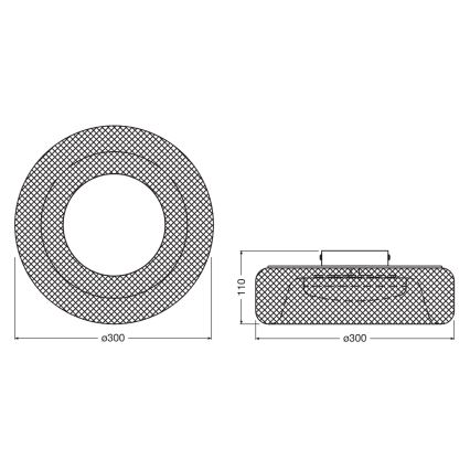 Osram - LED stropné svietidlo DECOR MESH LED/18,5W/230V priemer 30 cm čierna