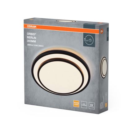 Osram - LED stropné svietidlo ORBIS BERLIN LED/16W/230V pr. 29,3 cm čierna