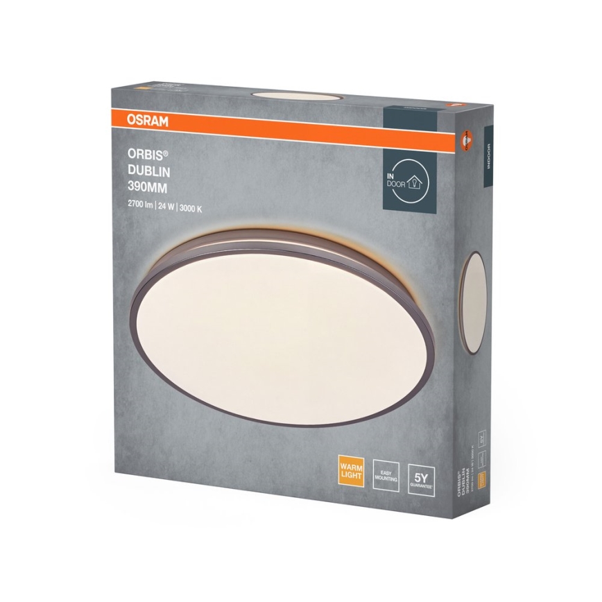 Osram - LED stropné svietidlo ORBIS DUBLIN LED/24W/230V priemer 39 cm strieborné