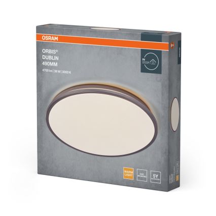 Osram - LED stropné svietidlo ORBIS DUBLIN LED/36W/230V pr. 49 cm strieborné