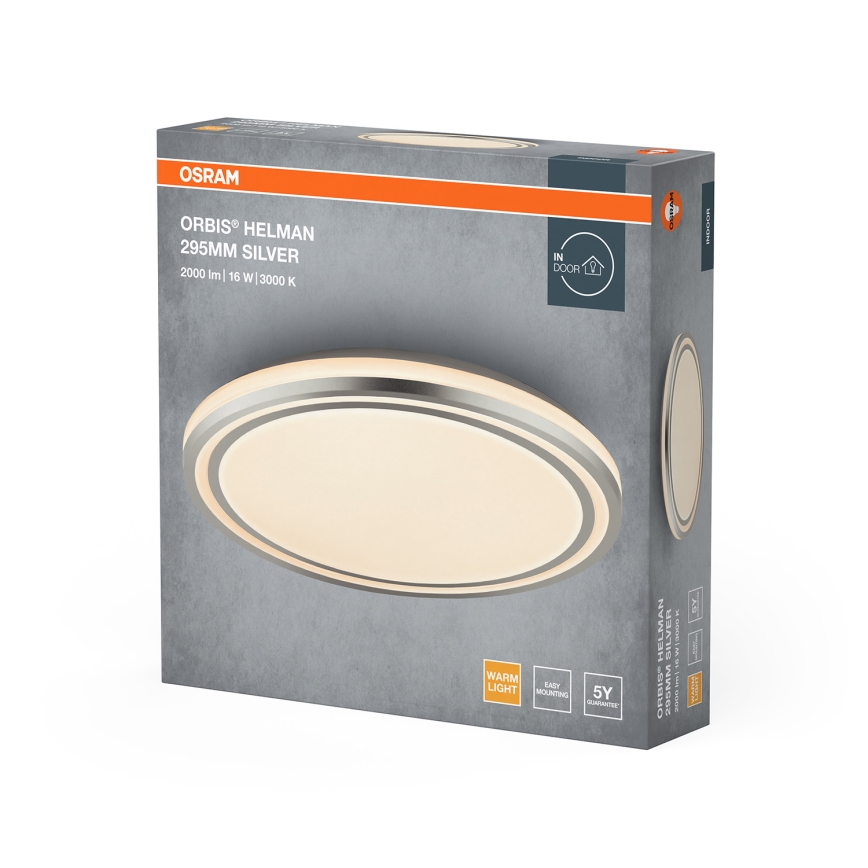 Osram - LED stropné svietidlo ORBIS HELMAN LED/16W/230V priemer 29,5 cm strieborné
