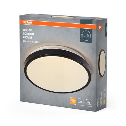 Osram - LED stropné svietidlo ORBIS LONDON LED/16W/230V pr. 28 cm čierne