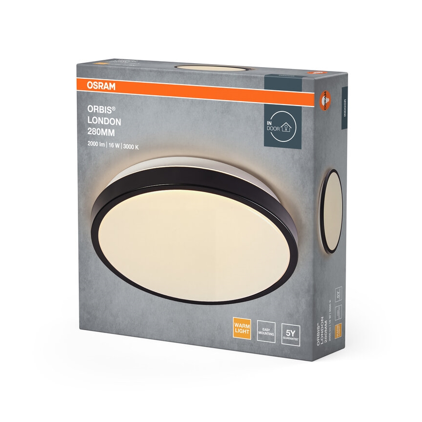 Osram - LED stropné svietidlo ORBIS LONDON LED/16W/230V pr. 28 cm čierne