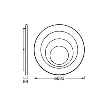 Osram - LED Stropné svietidlo ORBIS SPIRAL LED/63W/230V pr. 68,5 cm