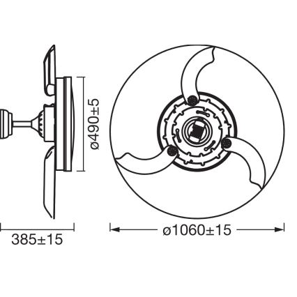 Osram - LED stropné svietidlo s ventilátorom CEILING FAN LED/66W/230V 3000/4000/6500K biele + diaľkové ovládanie
