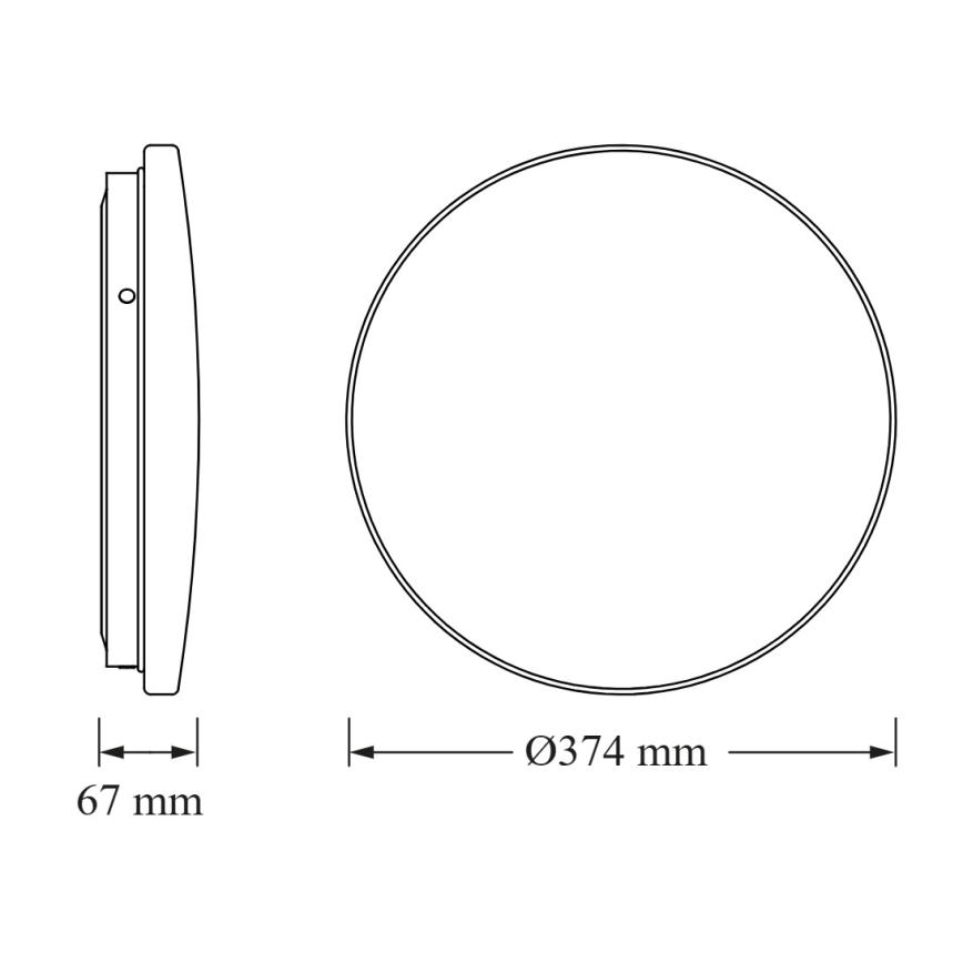 Osram - LED stropné svietidlo so senzorom súmraku ROUND LED/24W/230V priemer 37 cm