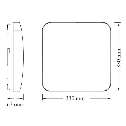 Osram - LED stropné svietidlo SQUARE LED/24W/230V 33x33 cm