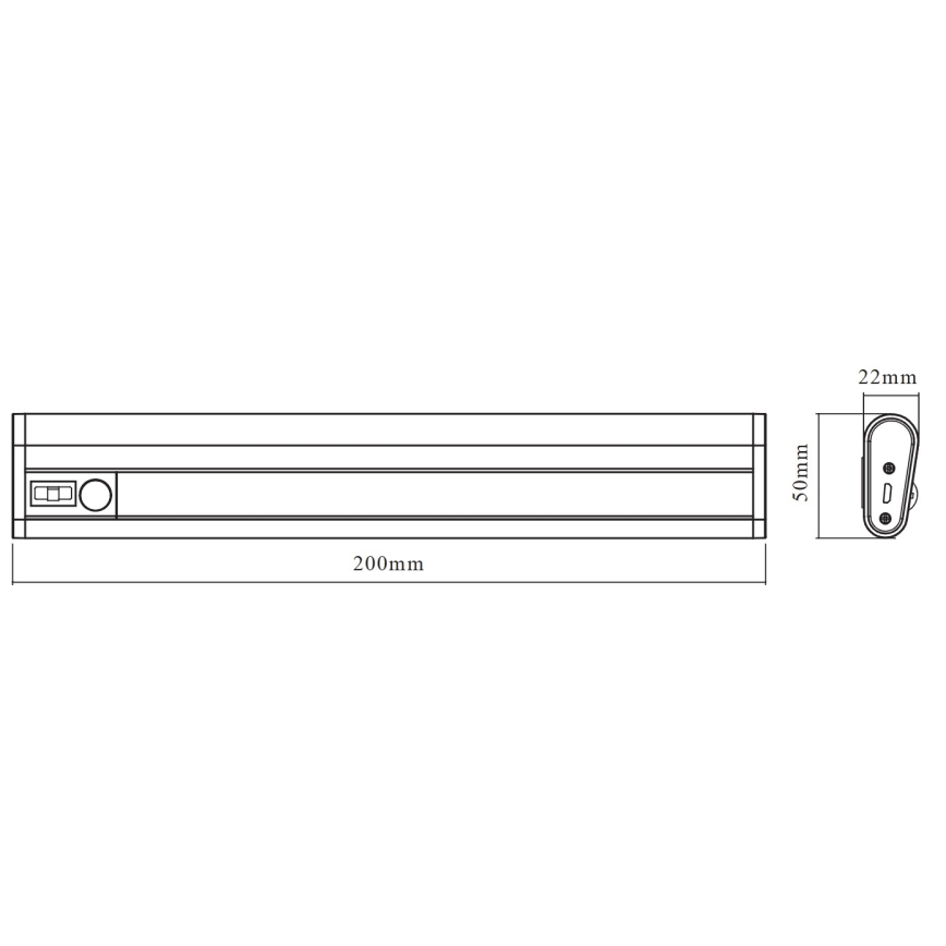 Osram - LED svietidlo pod linku s čidlom MOBILE LED/1W/3,7V 1800 mAh