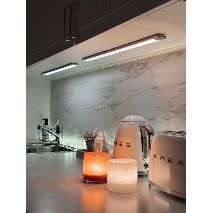 Osram - LED svietidlo pod kuchynskú linku s pohybovým a súmrakovým senzorom LINEAR LED/3,2W/3,7V 500 mAh 3000/4000/6500K 40 cm sivé