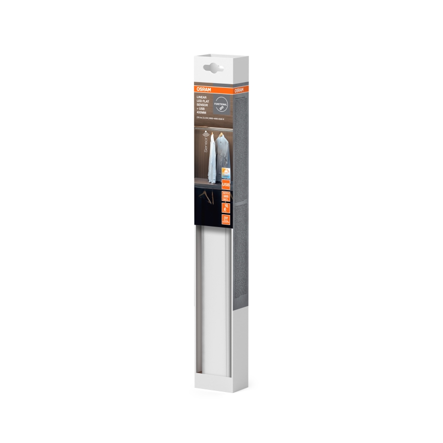 Osram - LED svietidlo pod kuchynskú linku s pohybovým a súmrakovým senzorom LINEAR LED/3,2W/3,7V 500 mAh 3000/4000/6500K 40 cm sivé