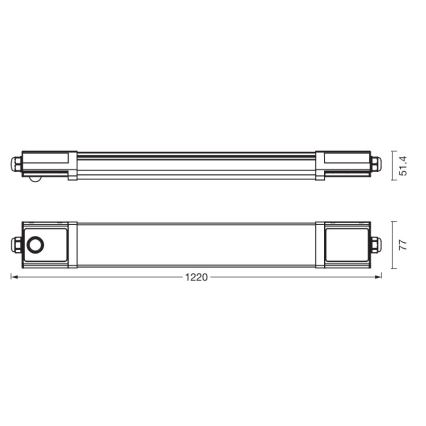 Osram - LED technické žiarivkové svietidlo so senzorom súmraku a pohybu SUBMARINE LED/36W/230V 122 cm IP65
