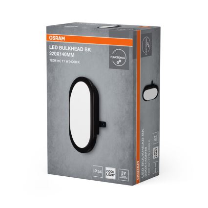 Osram - LED vonkajšie nástenné svietidlo BULKHEAD LED/11W/230V IP54 čierne