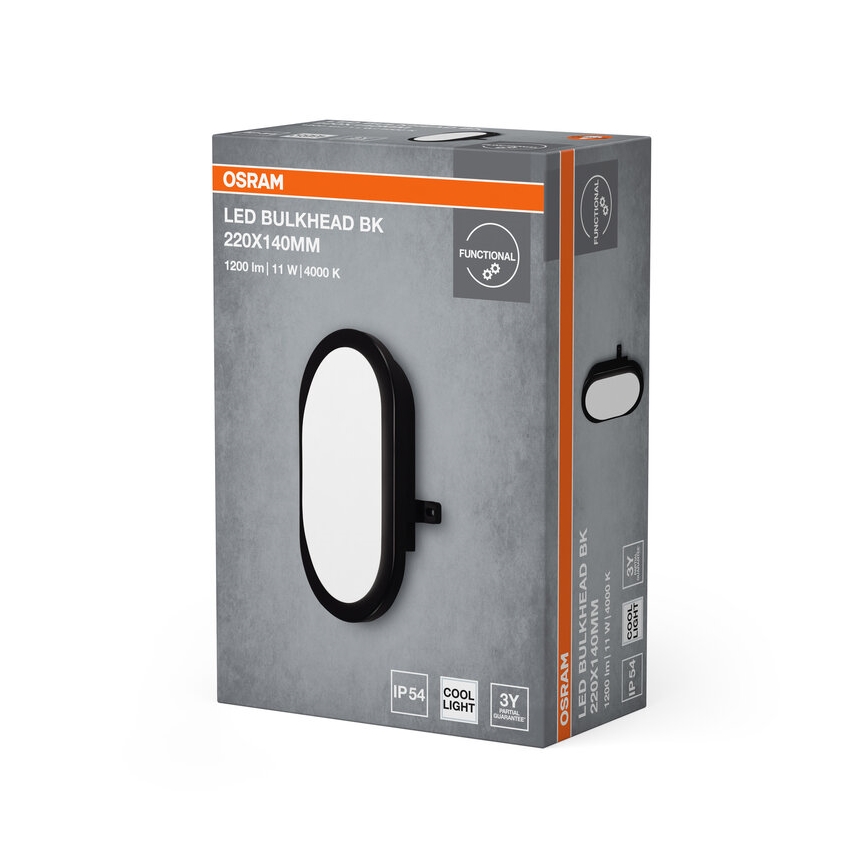 Osram - LED vonkajšie nástenné svietidlo BULKHEAD LED/11W/230V IP54 čierne