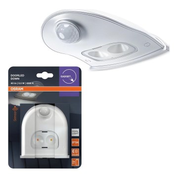 Osram - LED vonkajšie nástenné svietidlo so senzorom DOORLED LED/0,5W/3xAA IP54 biela