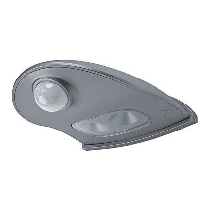 Osram - LED vonkajšie nástenné svietidlo so senzorom DOORLED LED/0,5W/3xAA IP54 strieborné