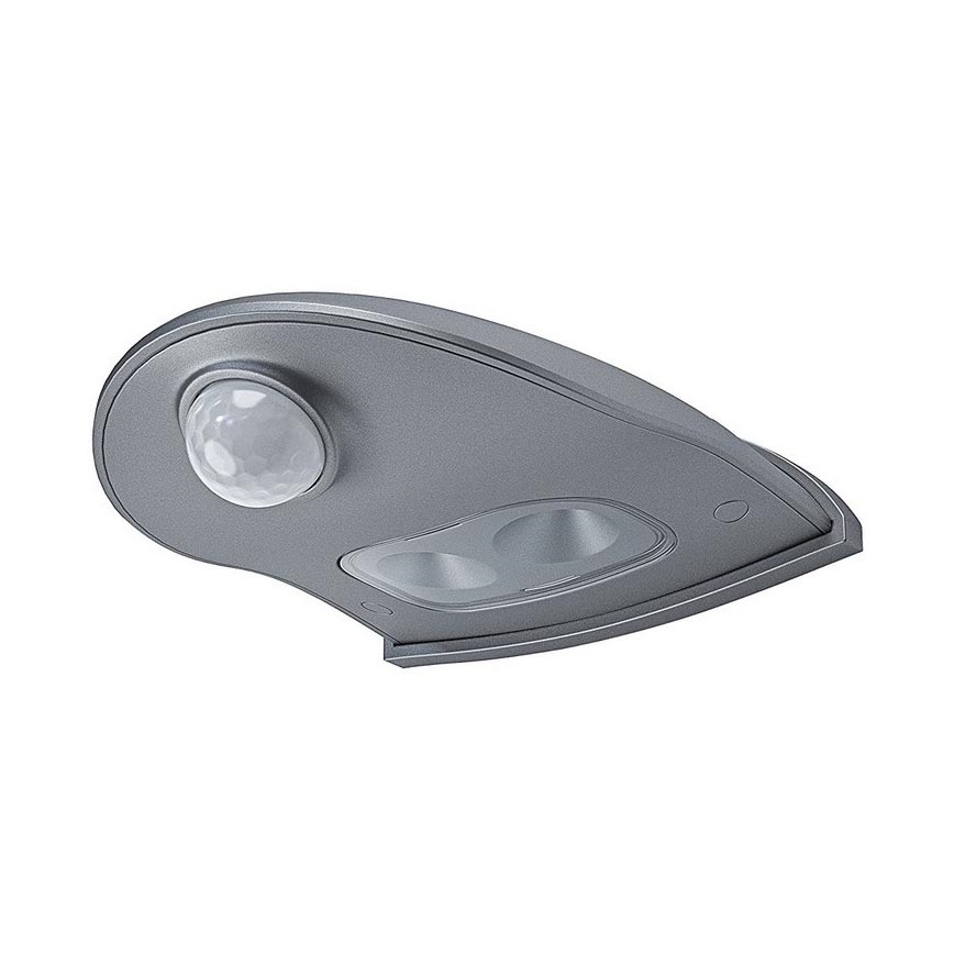 Osram - LED vonkajšie nástenné svietidlo so senzorom DOORLED LED/0,5W/3xAA IP54 strieborné