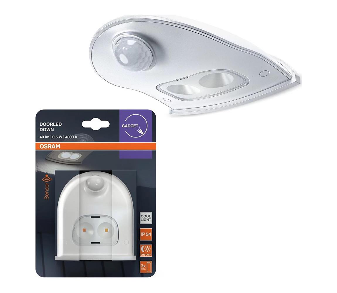 Osram - LED vonkajšie nástenné svietidlo so senzorom DOORLED LED/0,5W/3xAA IP54 4099854531439