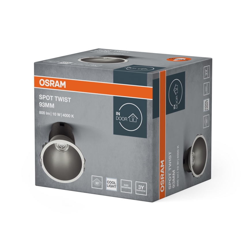 Osram - LED zapustené svietidlo SPOT TWIST LED/10W/230V 4000K pr. 9,3 cm biela/strieborná
