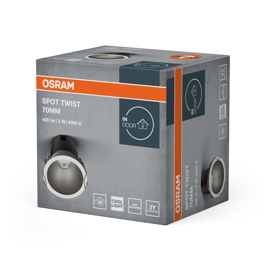Osram - LED zapustené svietidlo SPOT TWIST LED/5W/230V 4000K pr. 7 cm biela/strieborná
