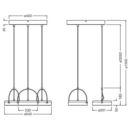 Osram - LED závesné svietidlo na lankách DECOR PUCK 3xLED/12W/230V CRI 90 čierne