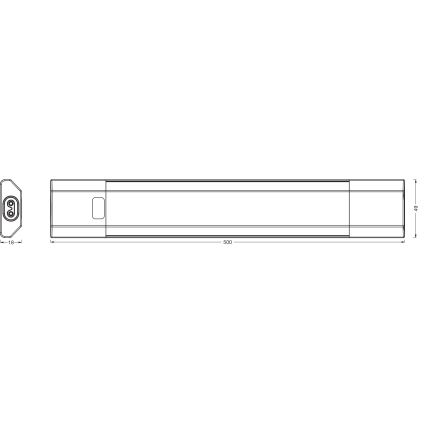 Osram - LED stmievateľné podlinkové svietidlo so snímačom pohybu LINEAR EDGE LED/8W/230V 3000/4000/6500K 50 cm biele