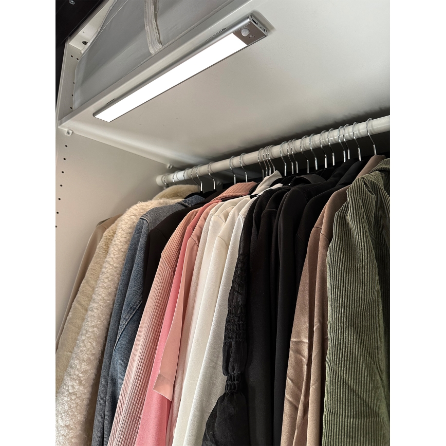 Osram - LED podlinkové svietidlo s pohybovým a súmrakovým senzorom LINEAR LED/4W/3,7V 1500 mAh 3000/4000/6500K 60 cm sivá